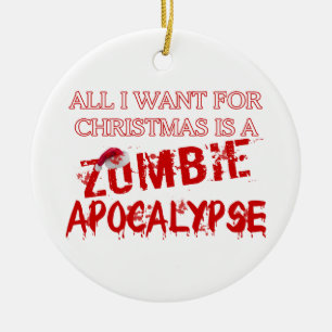 Christmas Zombie Apocalypse Ceramic Tree Decoration