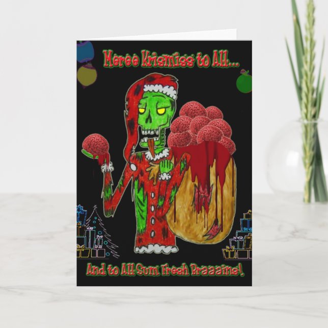 Christmas zombie greeting card (Front)