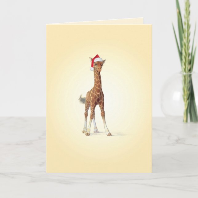 Christmas Zoo Babies Giraffe Christmas Card (Front)