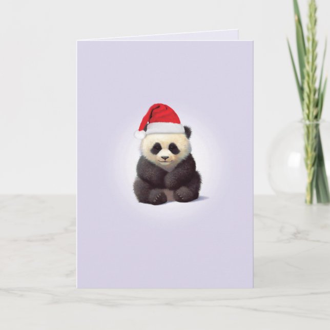 Christmas Zoo Babies Panda Christmas Card (Front)