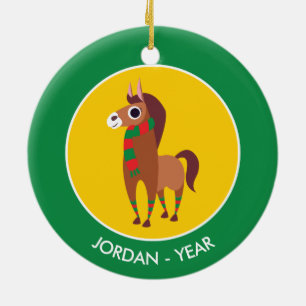 Christmas Zora the Horse Ceramic Tree Decoration