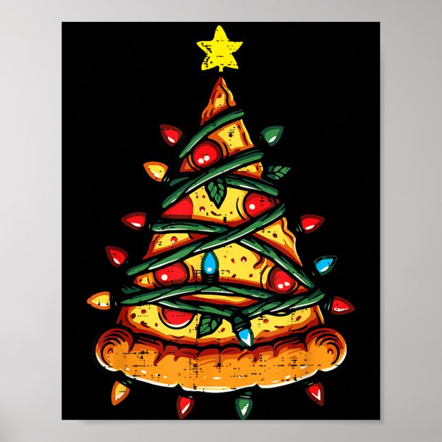 Christmas Zza Xmas Tree Funny Xmas Food Men Women  Poster (Front)
