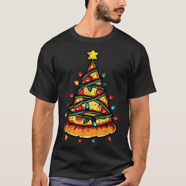 Christmas Zza Xmas Tree Funny Xmas Food Men Women  T-Shirt (Front)