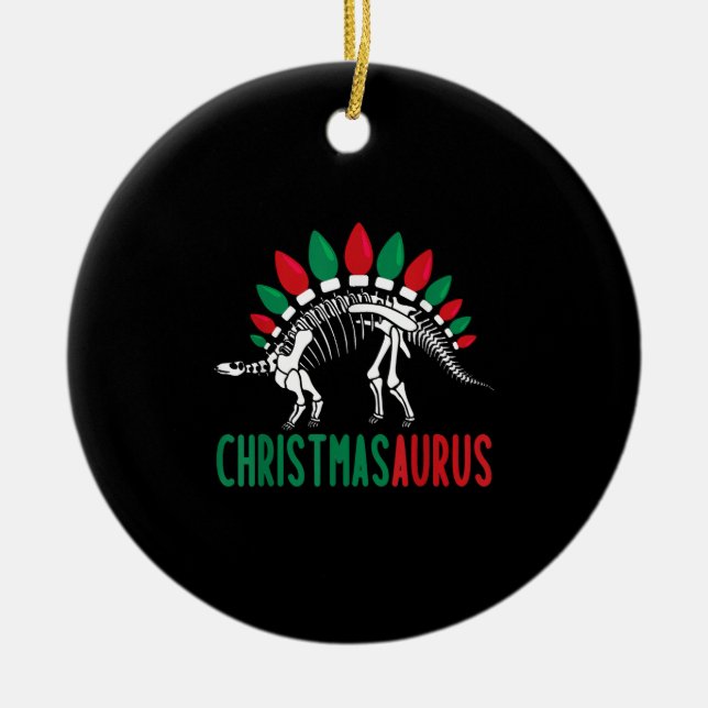 Christmasaurus Cute Christmas Dinosaur Tree Rex Di Ceramic Tree Decoration (Front)