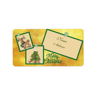 Christmasbild adressaufkleber label