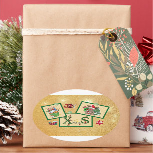 Christmasbild Oval Sticker