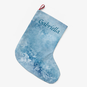 ChristmasBlue Snowflakes Large Christmas Stocking