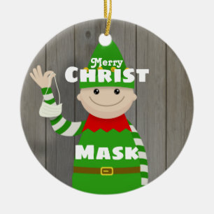 Christmask Ceramic Tree Decoration
