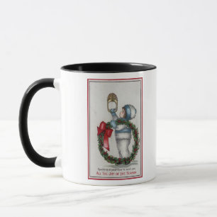 ChristmasKid Holding Wreath Knocking Mug