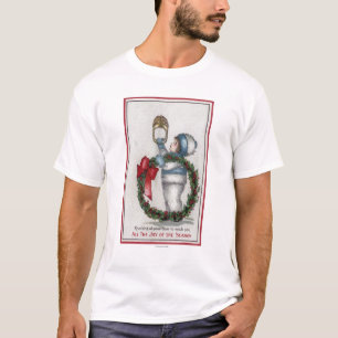 ChristmasKid Holding Wreath Knocking T-Shirt