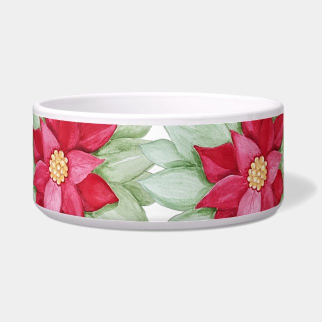 ChristmasStar Poinsettia Watercolor Hand-painted (Front)