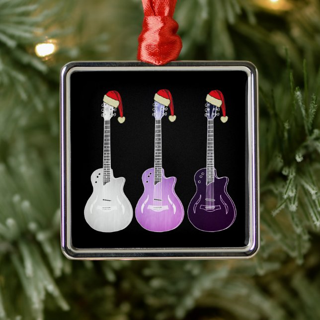 Christmassy Electric Guitars Pink  Metal Tree Decoration (Tree)