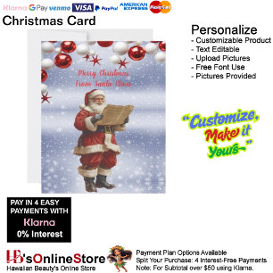 Christmassy Naught or Nice Santa Claus List 7 Holiday Card
