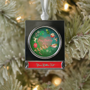 Christmassy silver plated banner ornament