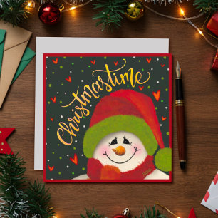 Christmastime Snowman Inspirivity Holiday Card