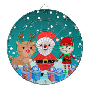 CHRISTMASTIME WITH SANTA AND HIS FRIENDS DARTBOARD