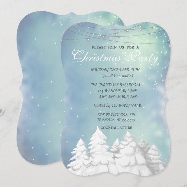 ChristmasTree, Corporate Christmas Party Invitation (Front/Back)