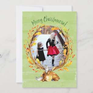 Christmoose Watercolor Greeting Card