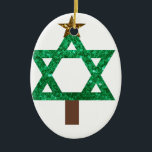christmukkah christmas tree ceramic tree decoration<br><div class="desc">christmukkah, hanukkah, , "star of david", chanukka, christmukka chanukkah , "ugly christmas", hannukah, channukah, hanukka , "christmas tree", christmas, xmas, sequin, green gold, glitter, glittery, glittering white blank custom customise customised personalised funny jewish jew hebrew holidays</div>
