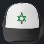 christmukkah christmas tree trucker hat<br><div class="desc">christmukkah, hanukkah, , "star of david", chanukka, christmukka chanukkah , "ugly christmas", hannukah, channukah, hanukka , "christmas tree", christmas, xmas, sequin, green gold, glitter, glittery, glittering white blank custom customise customised personalised funny jewish jew hebrew holidays</div>