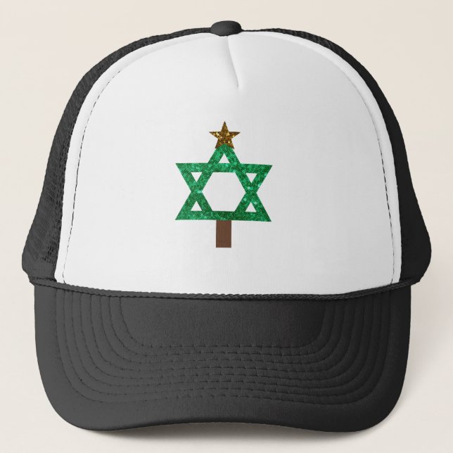 christmukkah christmas tree trucker hat (Front)