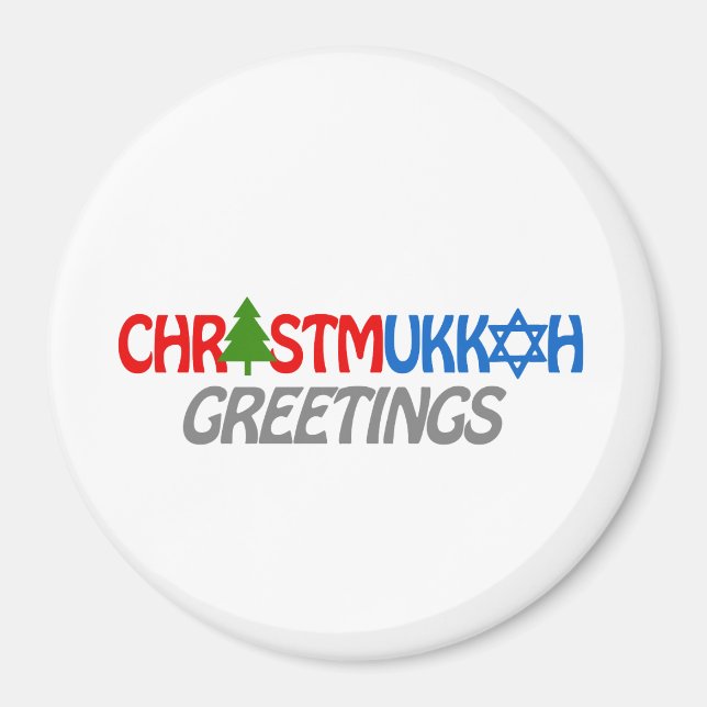 CHRISTMUKKAH GREETINGS -.png Magnet (Front)