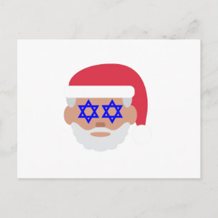 christmukkah santa claus emoji holiday postcard