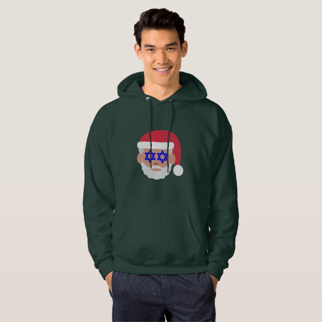 christmukkah santa claus emoji hoodie sweatshirt (Front Full)