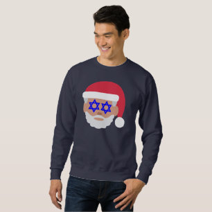 christmukkah santa claus emoji mens sweatshirt