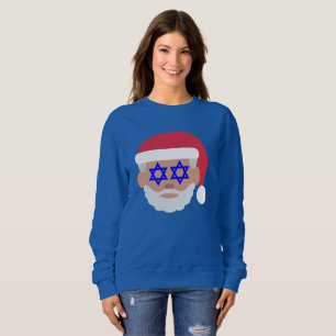 christmukkah santa claus emoji womens sweatshirt