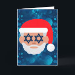 christmukkah santa emoji holiday card<br><div class="desc">"christmukkah santa emoji ", christmukkah, hanukkah, chanukkah, "jewish christmas", "hanukkah emoji", hannukah, channukah, "ugly christmas", "star of david"</div>