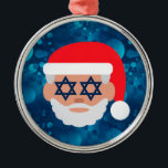 christmukkah santa emoji metal tree decoration<br><div class="desc">"christmukkah santa emoji ", christmukkah, hanukkah, chanukkah, "jewish christmas", "hanukkah emoji", hannukah, channukah, "ugly christmas", "star of david"</div>