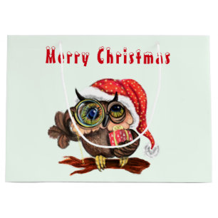 Christnmas Gift Bag Baby Owl with Gifts