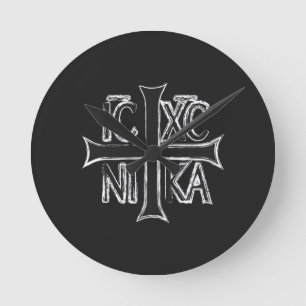Christogram ICHC NIKA Round Clock