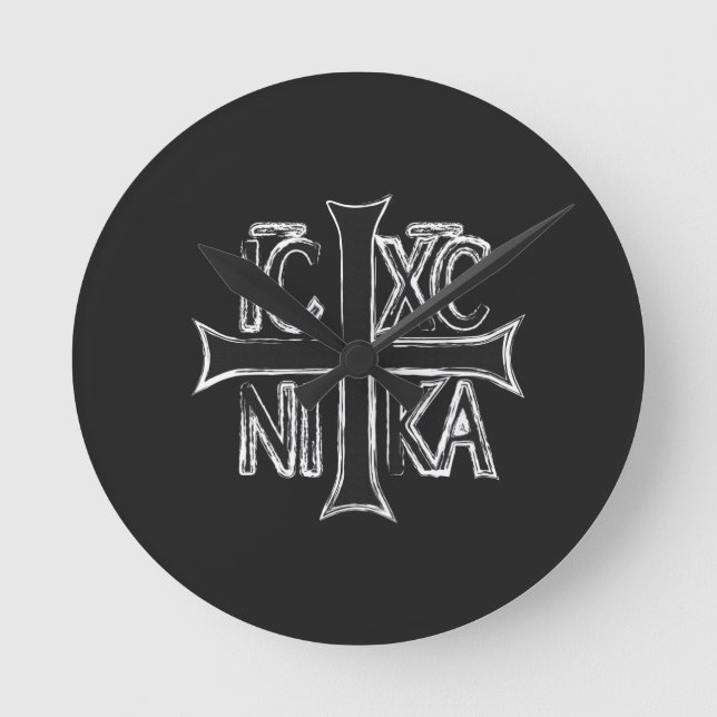 Christogram ICHC NIKA Round Clock (Front)