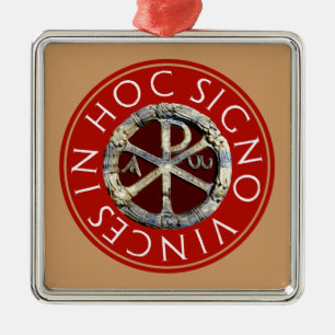 Christogram With Latin Text Metal Tree Decoration
