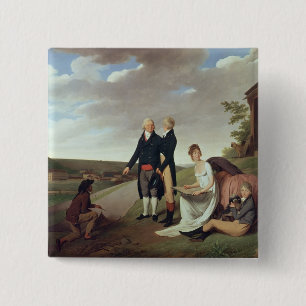 Christophe-Philippe Oberkampf and family 15 Cm Square Badge