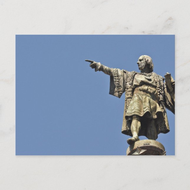 Christopher Columbus Statue Postcard (Front)