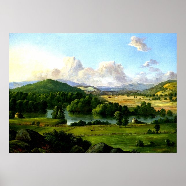 Christopher Cranch: River Running Between Pastures Poster (Front)