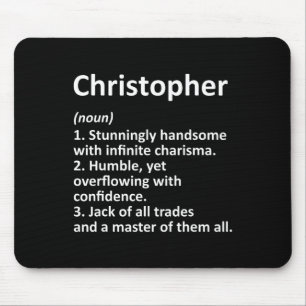Christopher Definition Personalized Name Funny Bir Mouse Mat