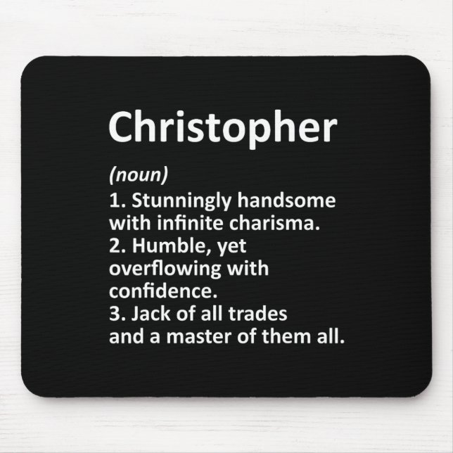 Christopher Definition Personalized Name Funny Bir Mouse Mat (Front)