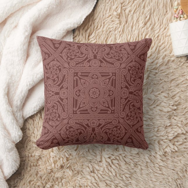 Christopher Dresser Medallion, Dark Red Cushion (Blanket)