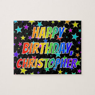 "CHRISTOPHER" First Name, Fun "HAPPY BIRTHDAY" Jigsaw Puzzle