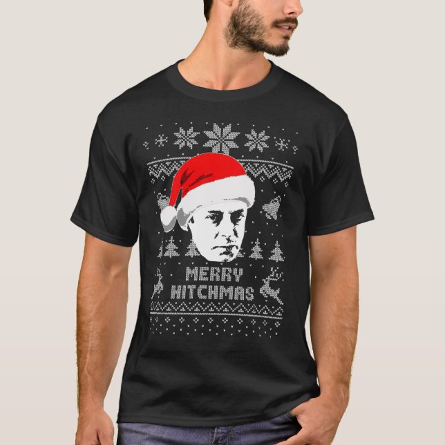 Christopher Hitchens Merry Hitchmas Ugly Christmas T-Shirt (Front)