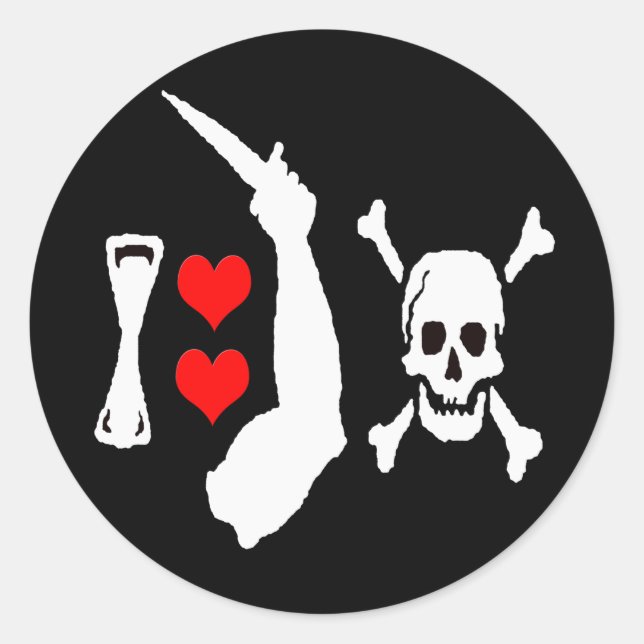 Christopher Moody -Hearts Classic Round Sticker (Front)