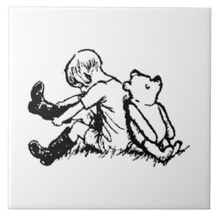Christopher Robin putting on Boots with Pooh Tile