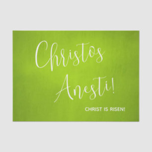 Christos Anesti! Christ is Risen! Green Tissue Paper