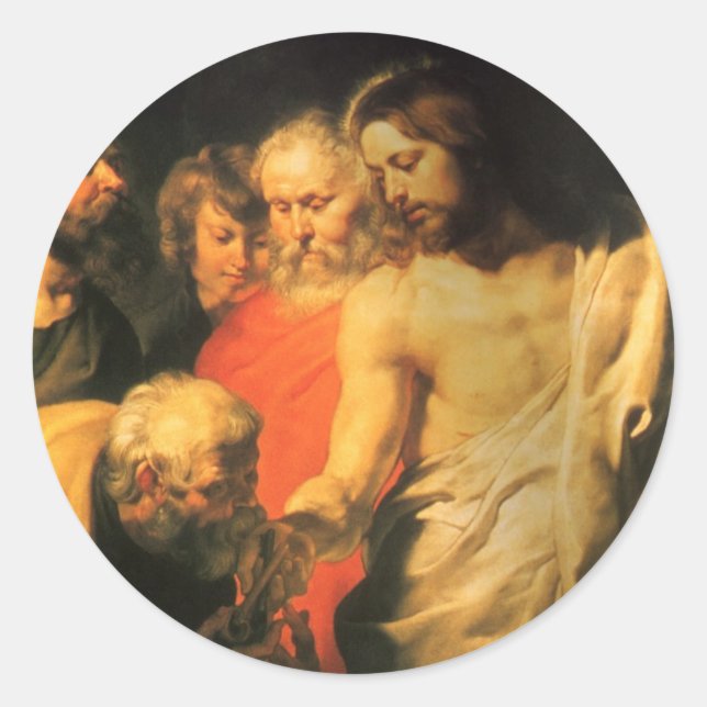 Christ's Charge to Peter by Sir Peter Paul Rubens Classic Round Sticker (Front)