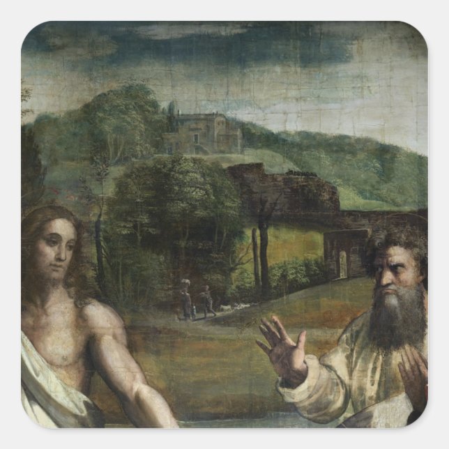 Christ's Charge to St. Peter Square Sticker (Front)