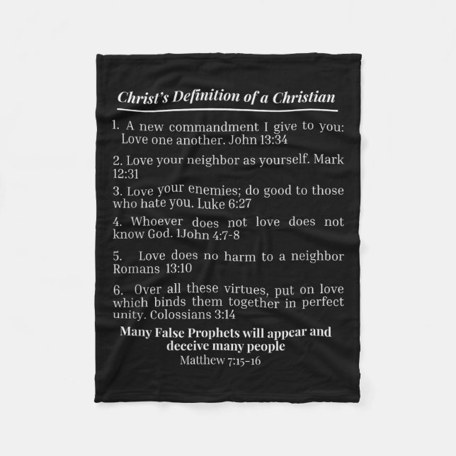 Christ's Definition Of A Christian Bible Verse Eva Fleece Blanket (Front)